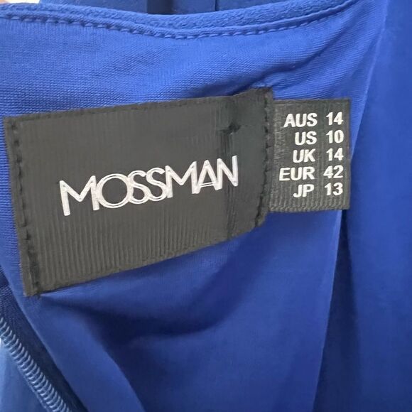 Mossman Cobalt Blue Sense Of Mystery Night Out Dress Long Sleeve Mini Size 10 - Picture 4 of 16